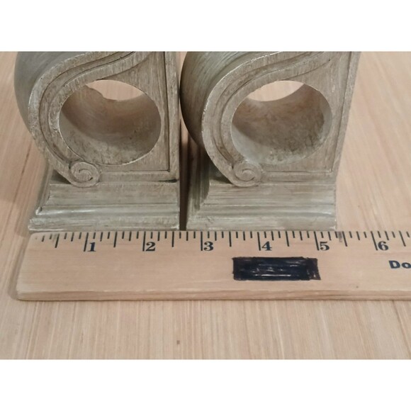 Scroll Curtain Rod Scarf Holders Set of 2 Farmhouse Country Rustic Heavy Duty - Picture 7 of 8